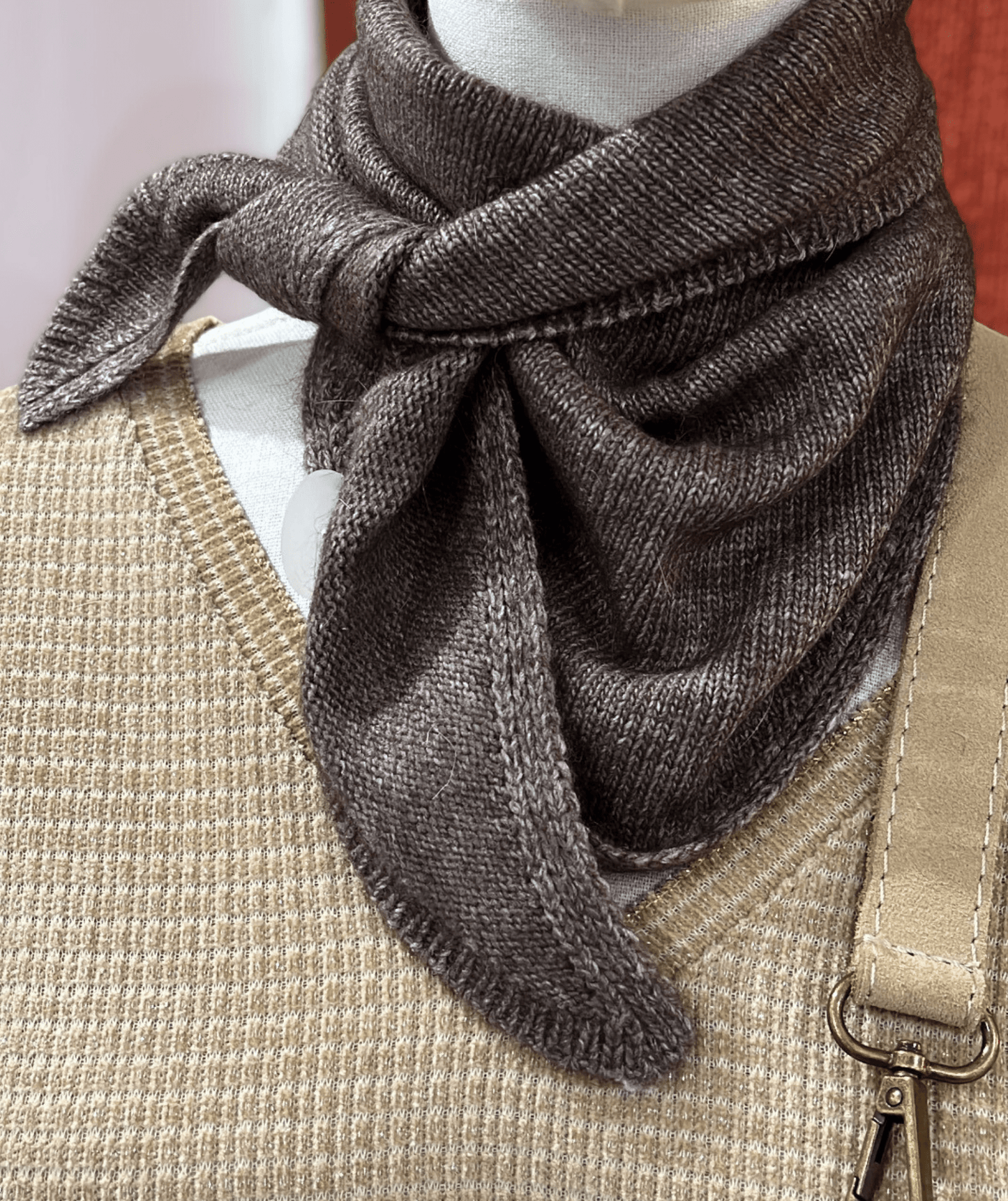 Foulard chocolat en laine et cachemire