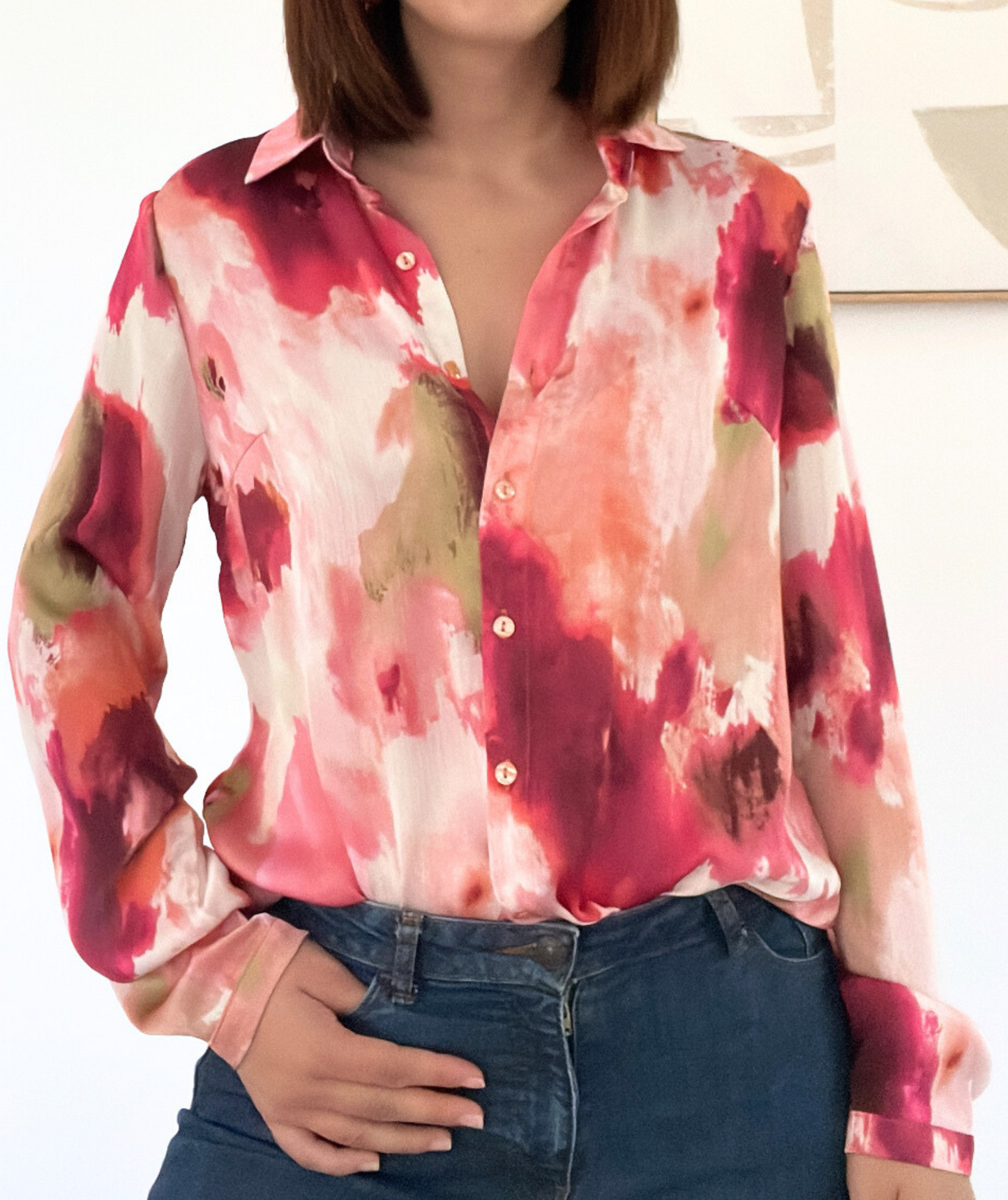 Silka - Chemise aquarelle aux tons chauds