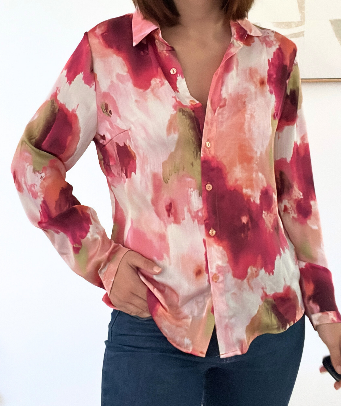 Silka - Chemise aquarelle aux tons chauds