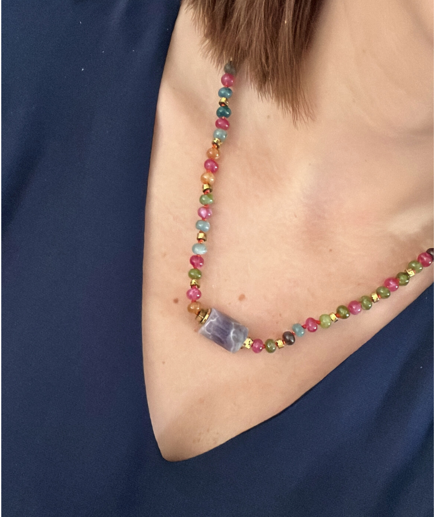 Soreya - Collier en pierres multicolores