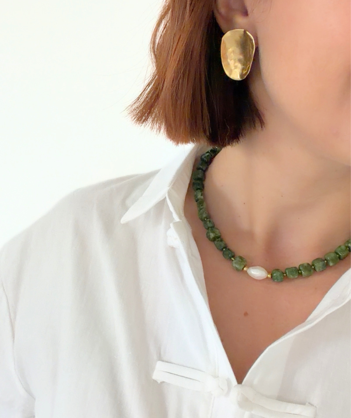 Cyrielle - Boucles d'oreilles dorées effet martelé