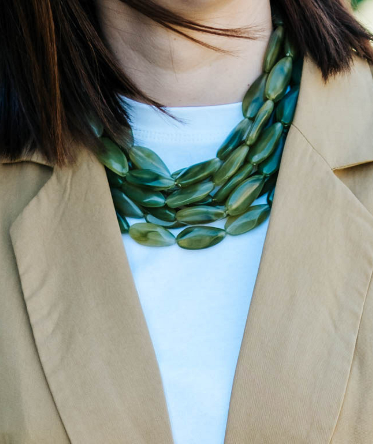 Lucile vert - Collier multirangs