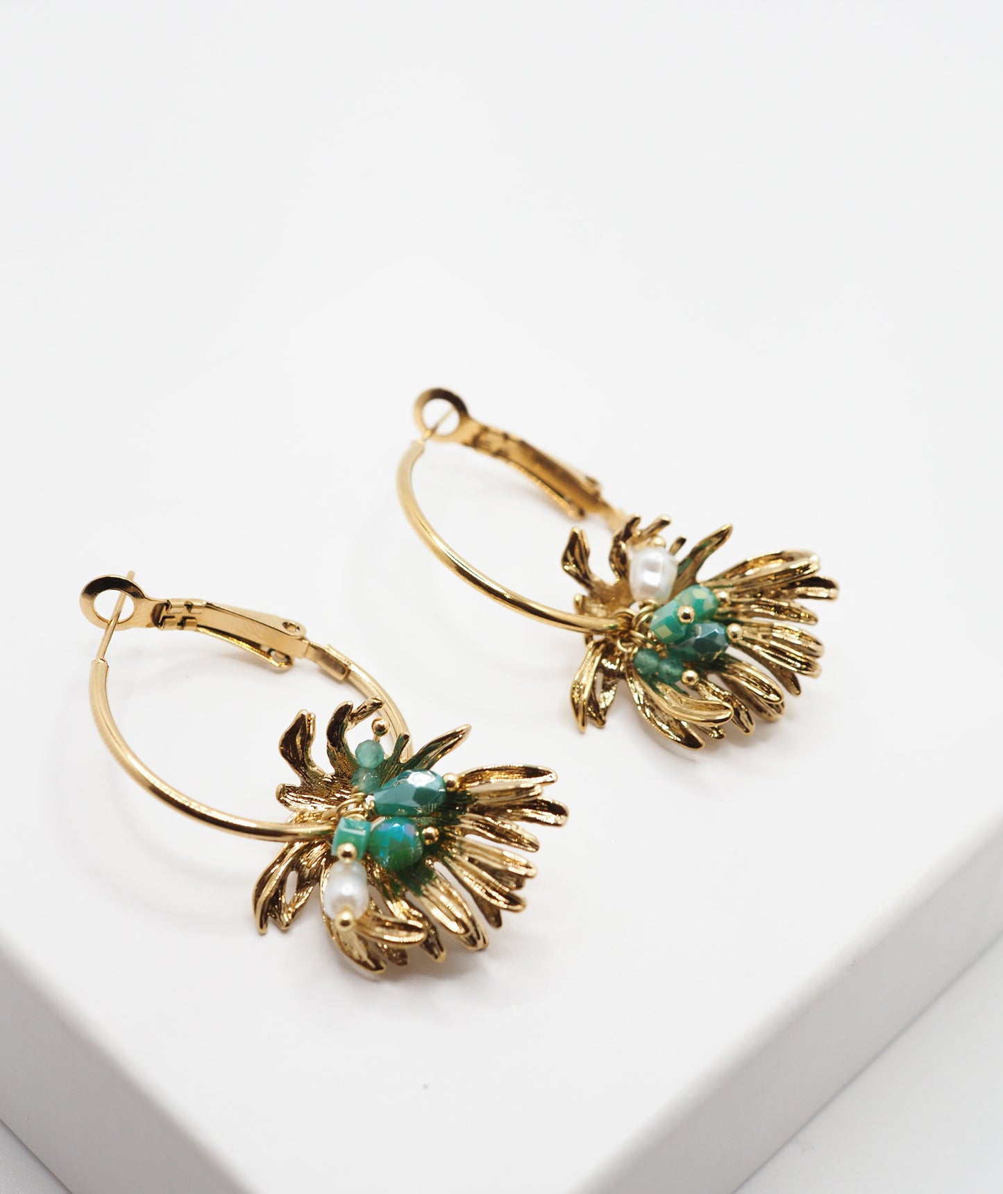 Boucles d'oreilles Lena vertes