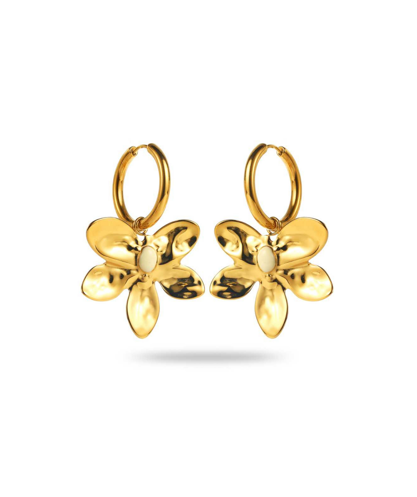 Capucine - Boucles d'oreilles créoles fleurs