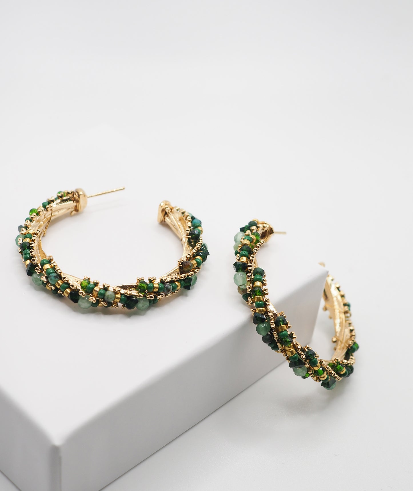 Boucles d'oreilles Jeanne vertes