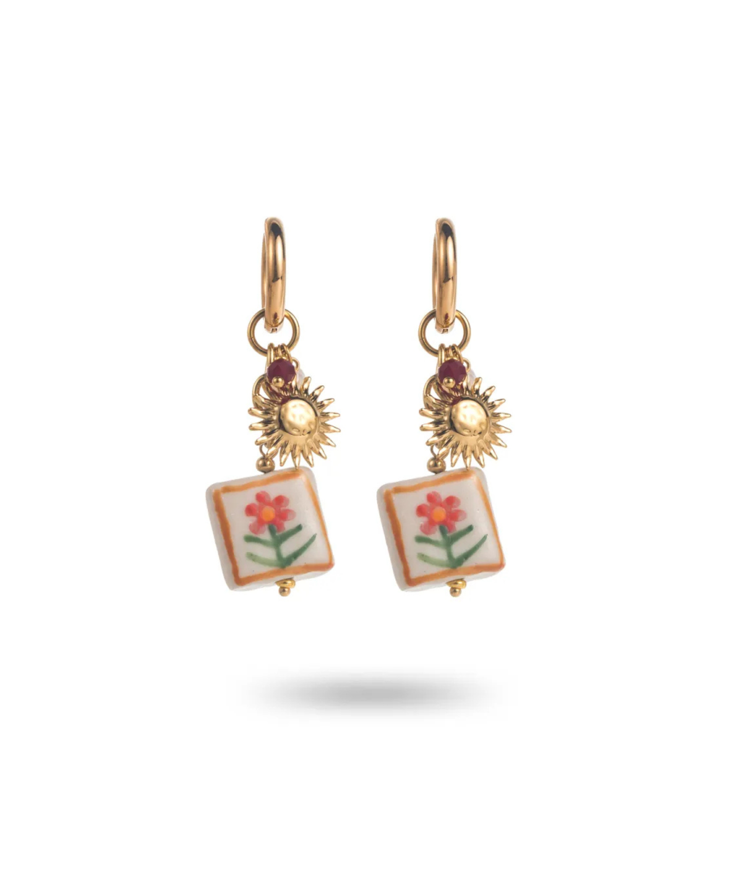 Florine - Boucles d'oreilles créoles pendantes