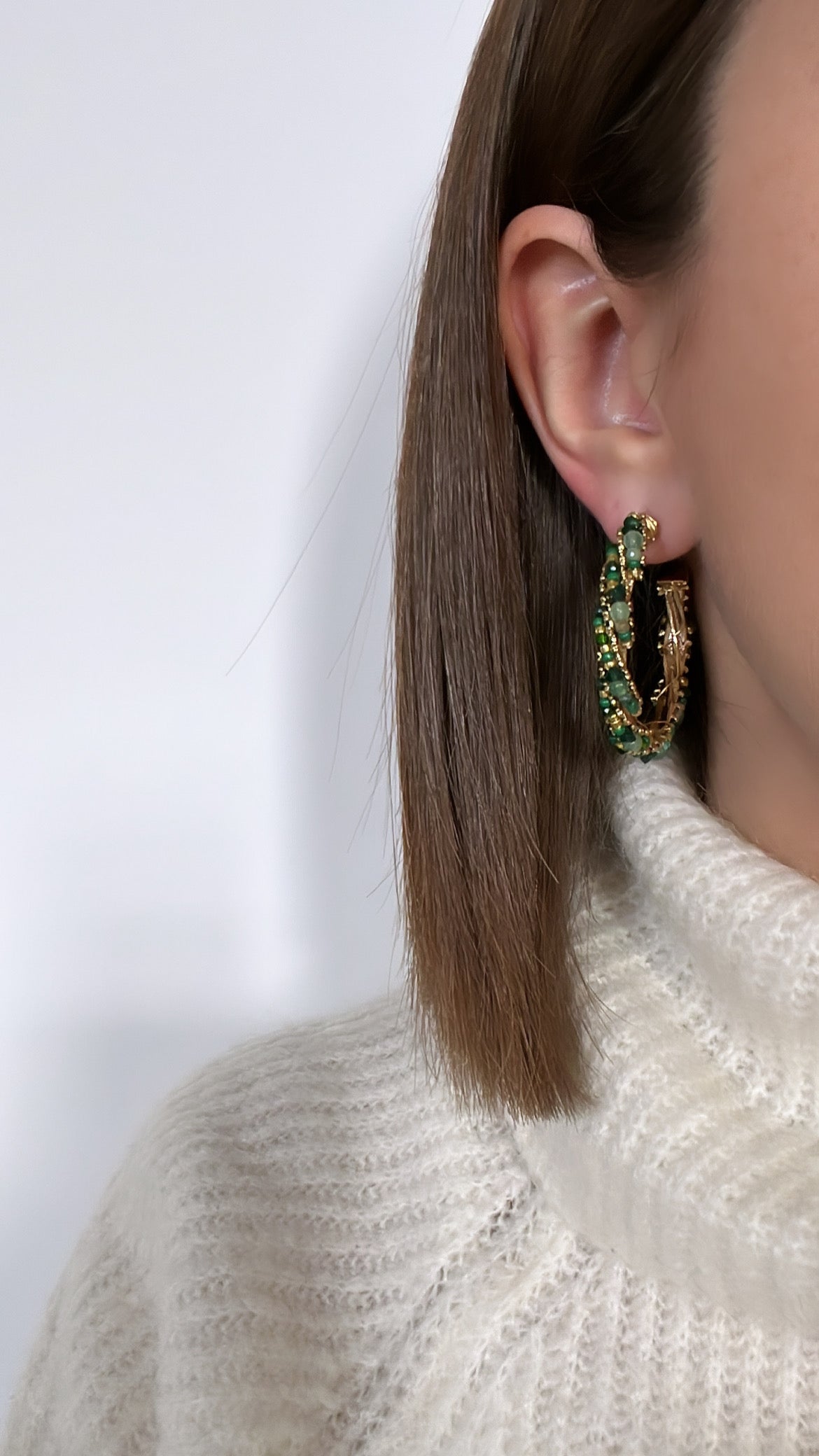 Boucles d'oreilles Jeanne vertes