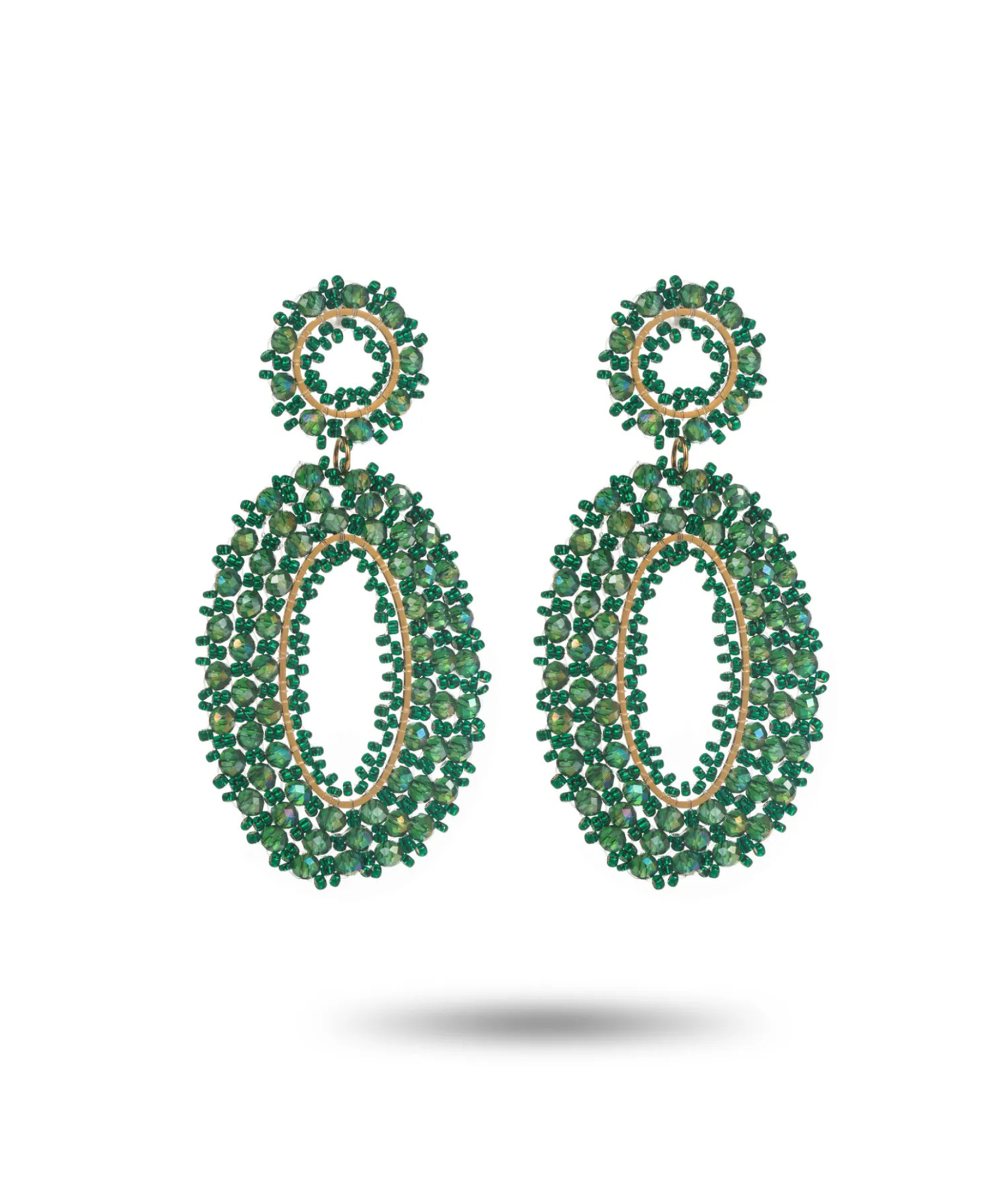 Pila vertes - Boucles d'oreilles ovales