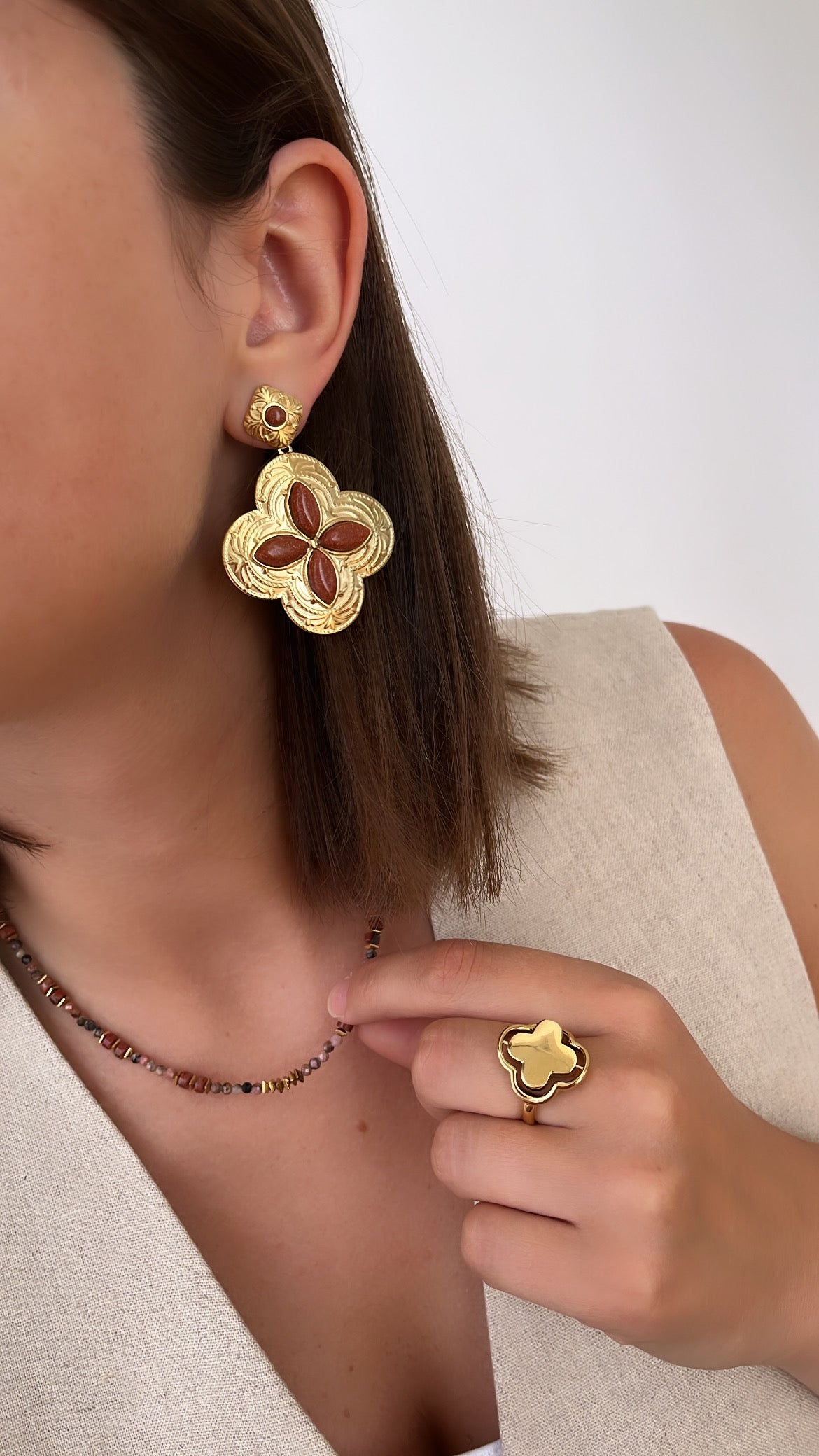 parure bijoux modernes en acier inoxydable