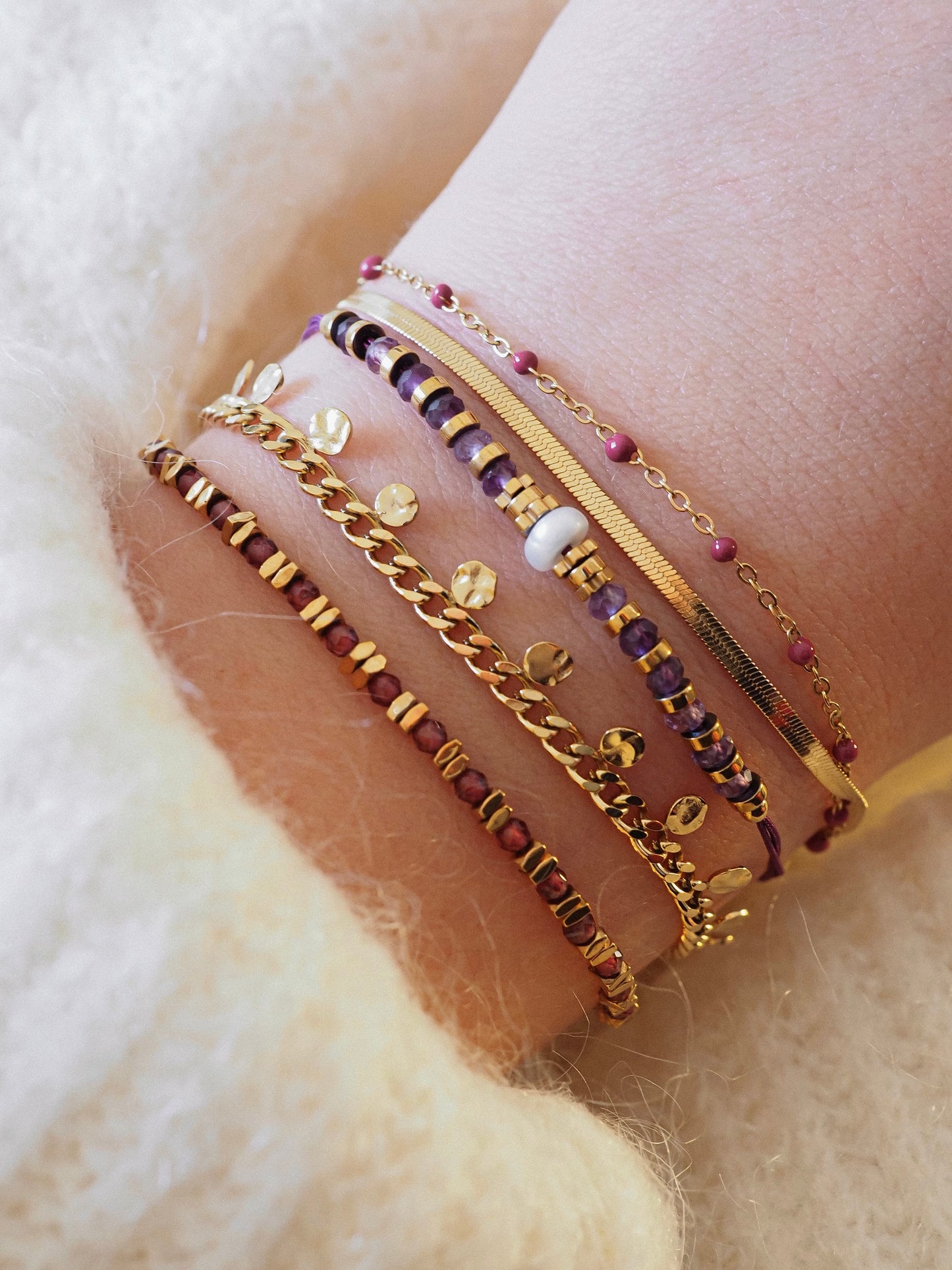 Bracelet Maud mauve
