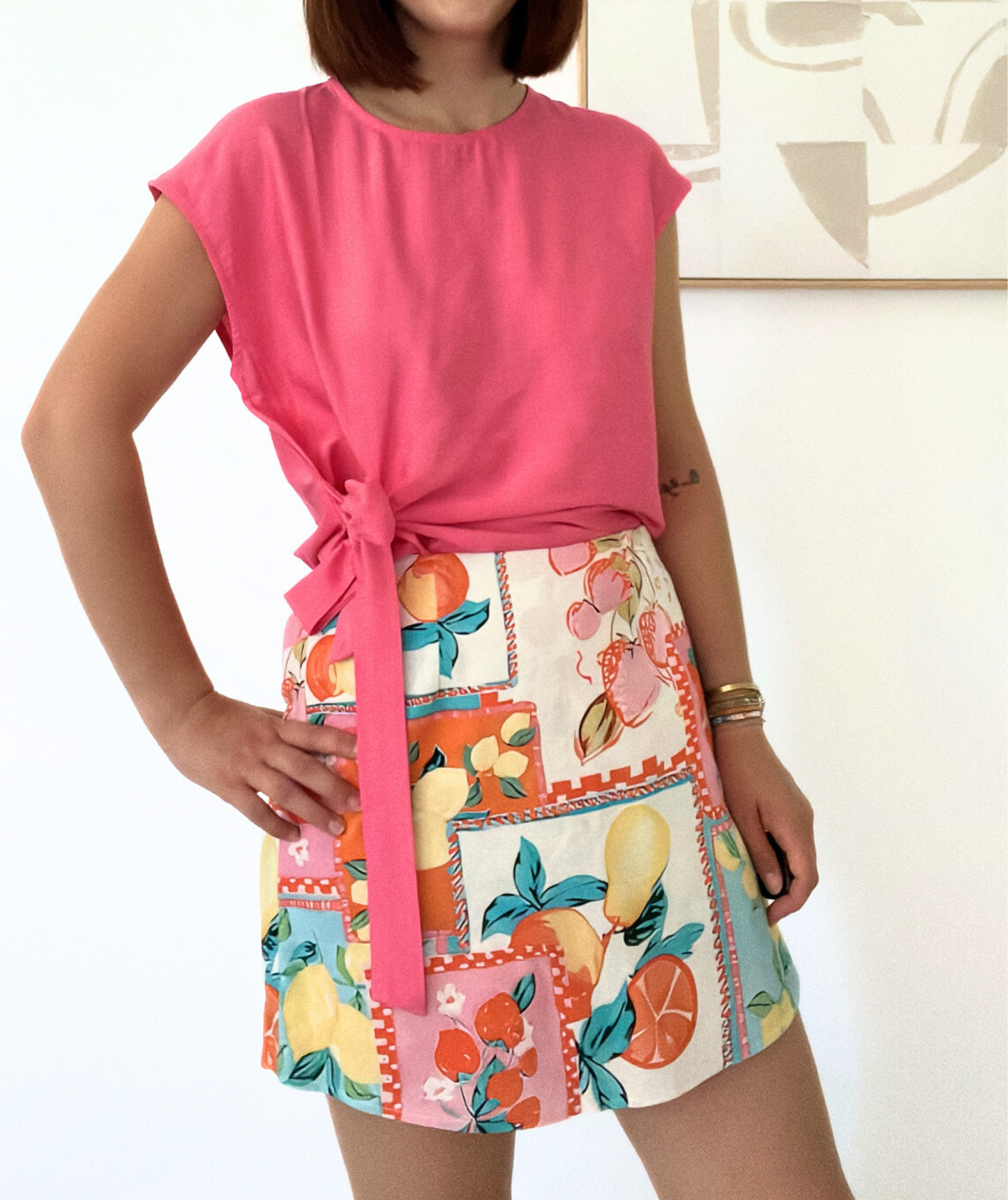 Marcella - Jupe short citron