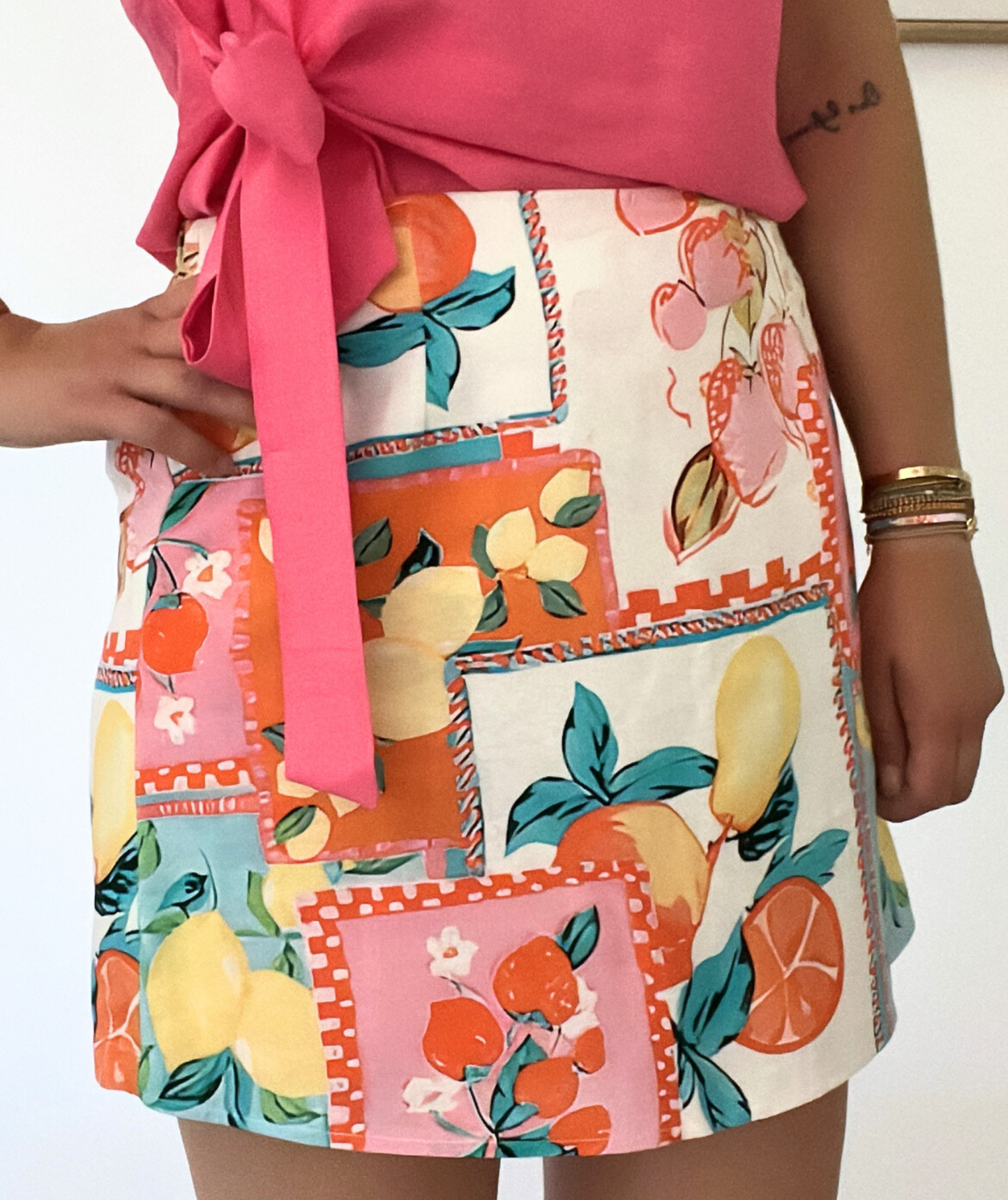 Marcella - Jupe short citron
