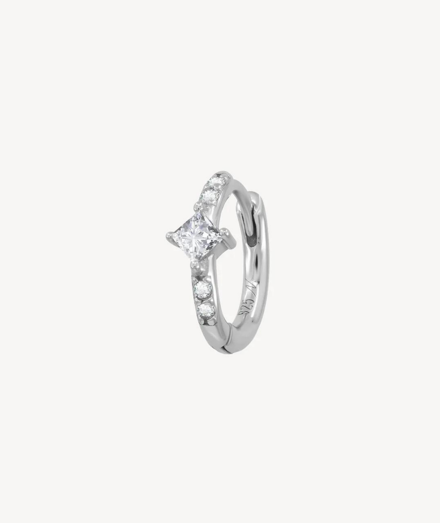 Boucle Rym blanche argent - Nébuleuse bijoux