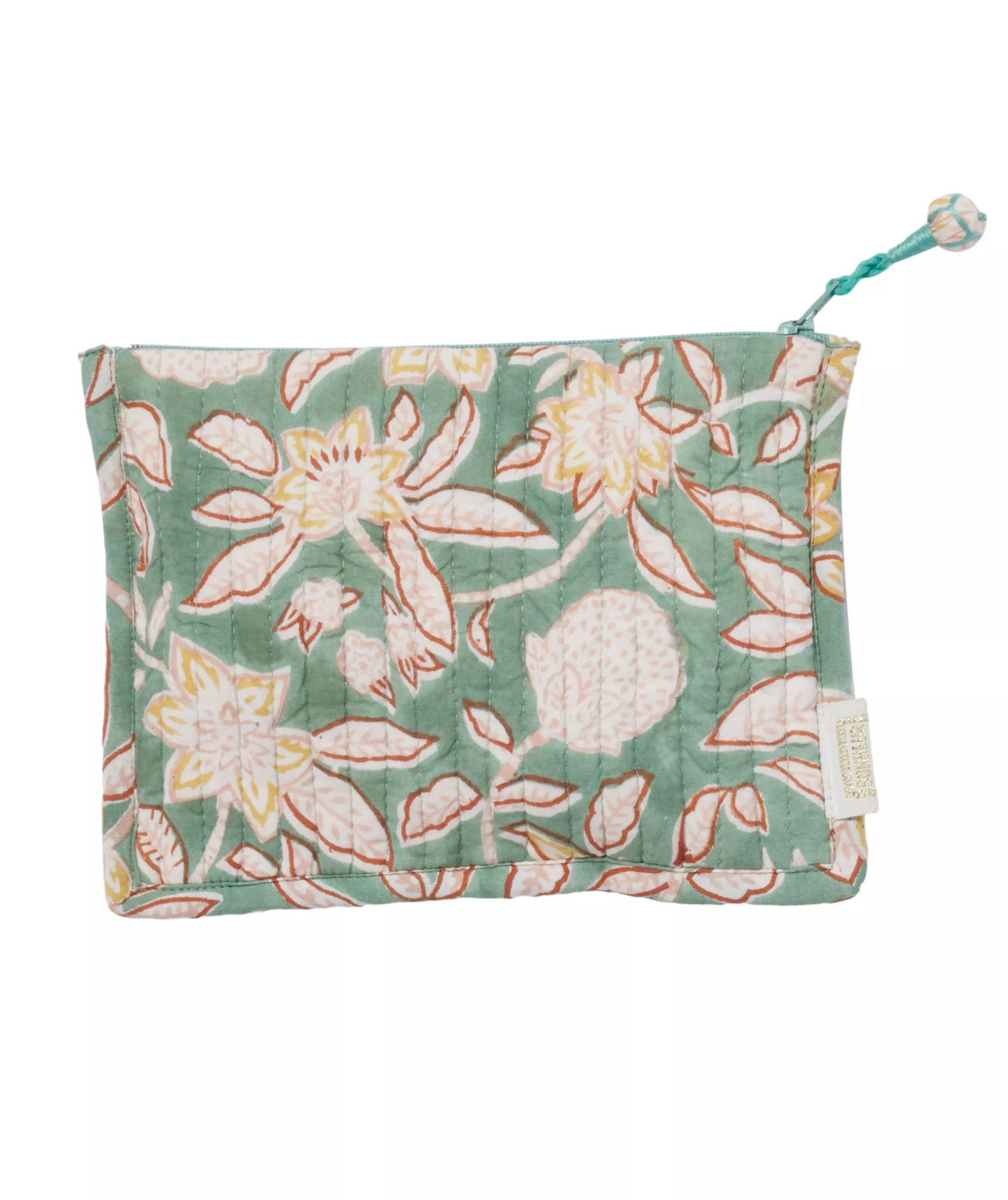 Pochette vert d'eau fleurie