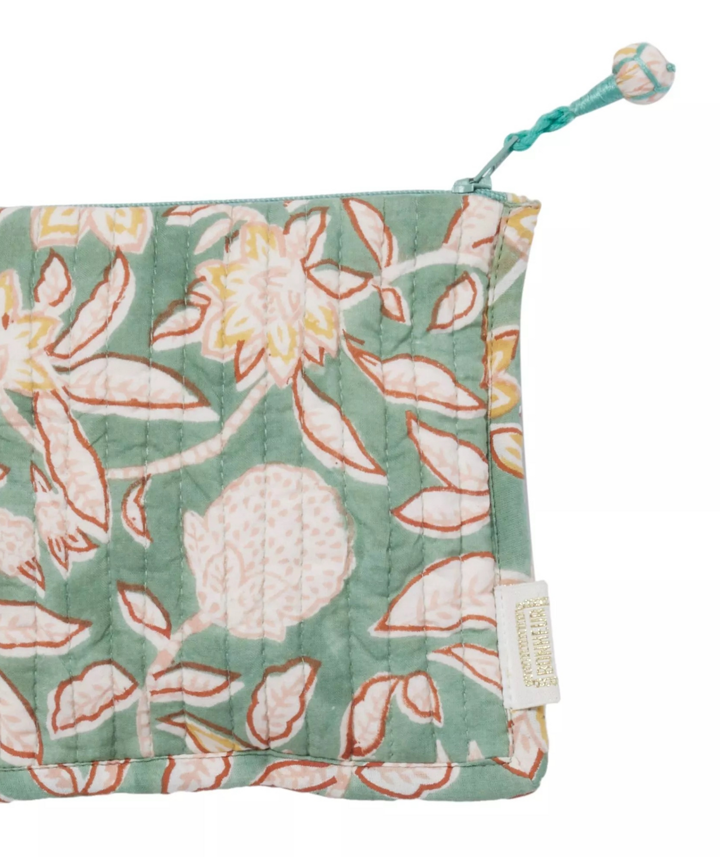 Pochette vert d'eau fleurie