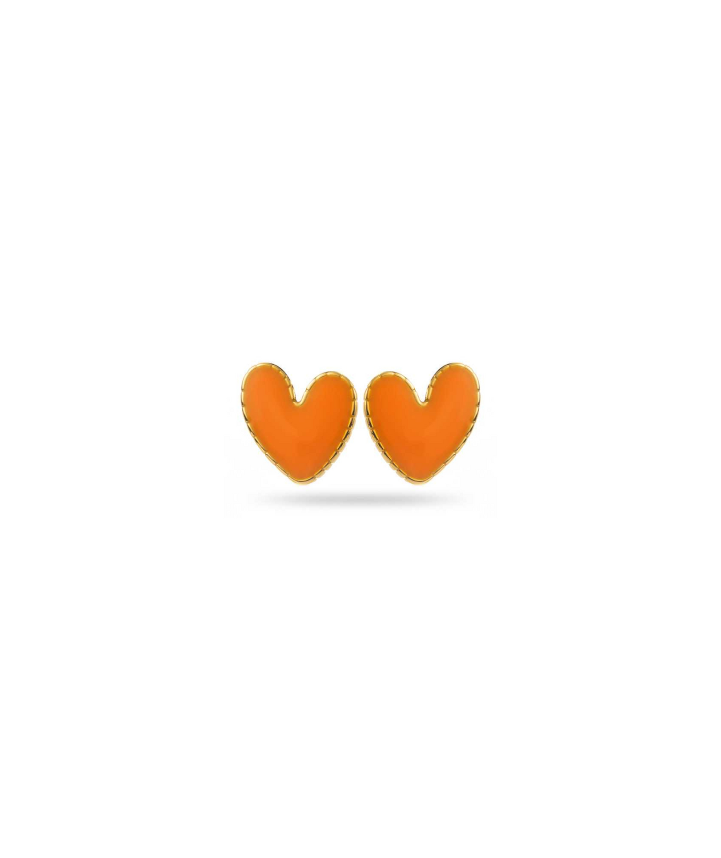 Carlina oranges - Boucles d'oreilles puces coeur