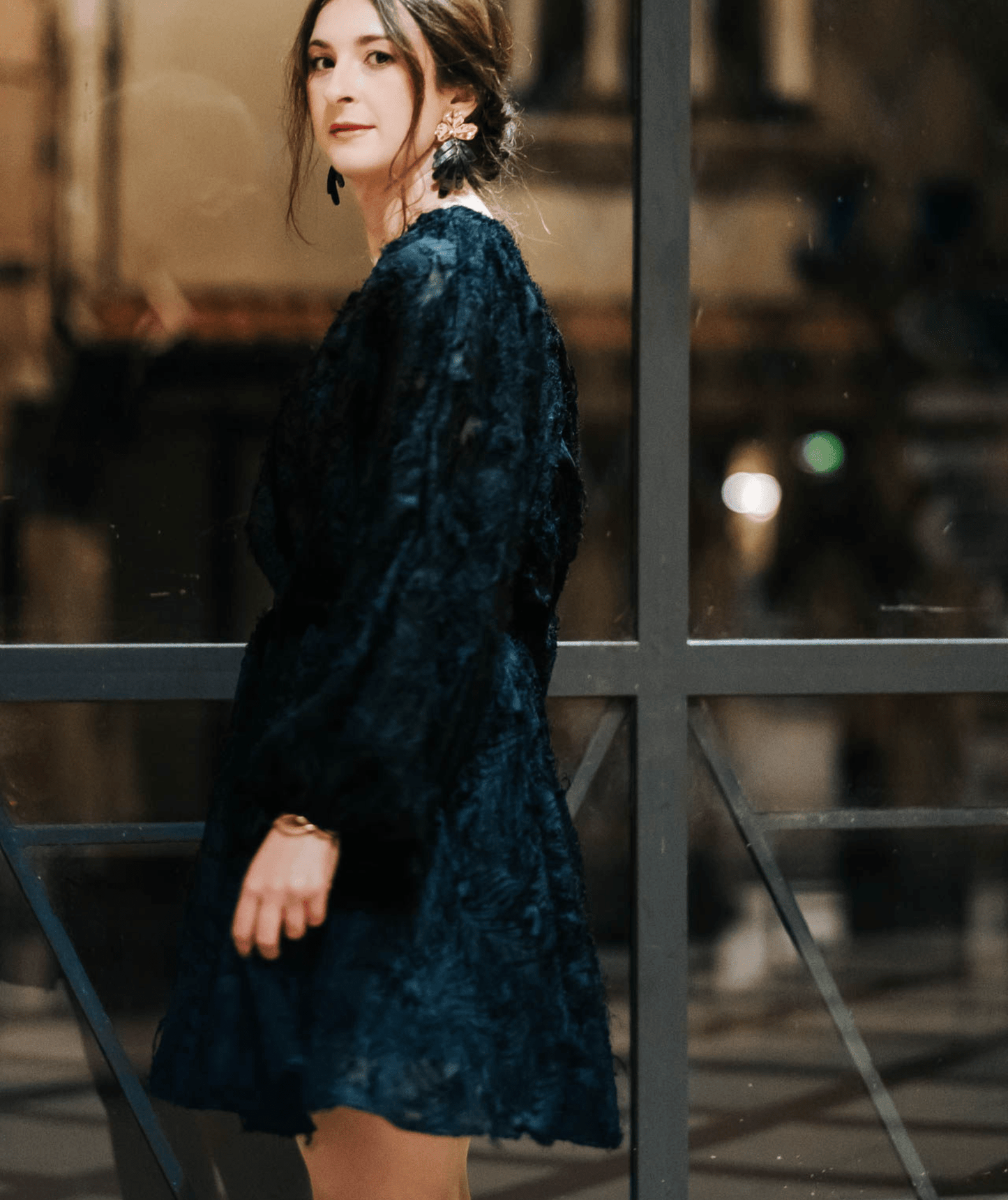 Hilo noire - Robe texturée