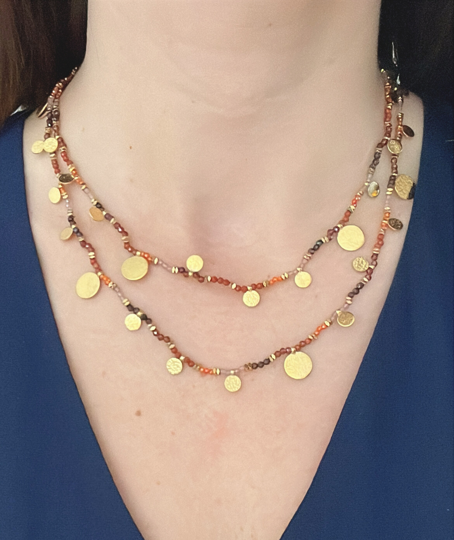 Calypsa terracotta - Collier deux en un