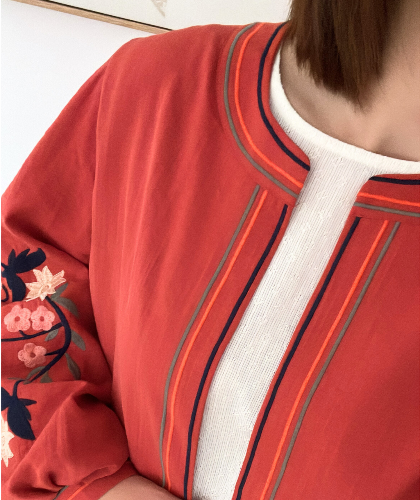 Zelva terracotta - Veste brodée
