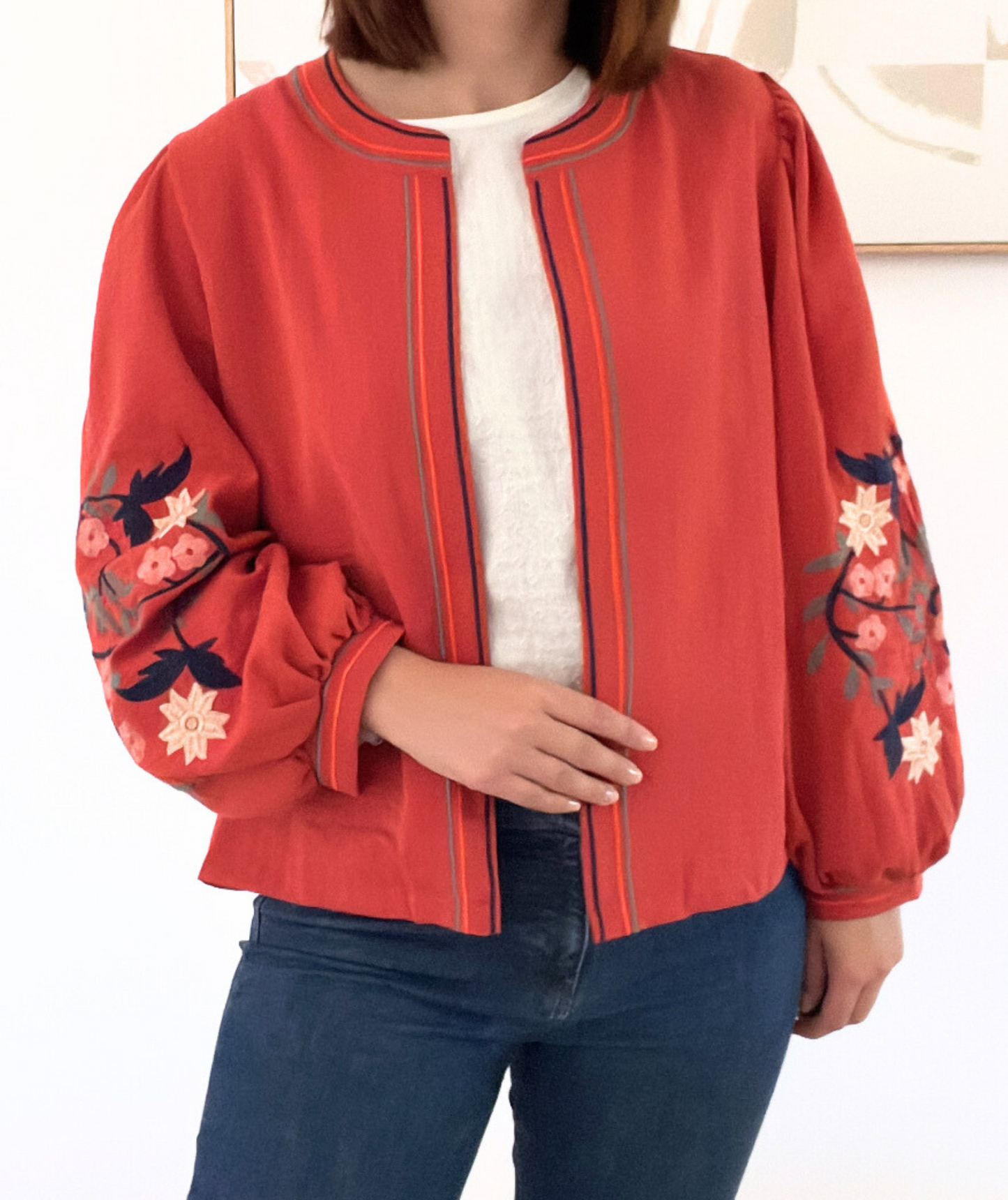 Zelva terracotta - Veste brodée