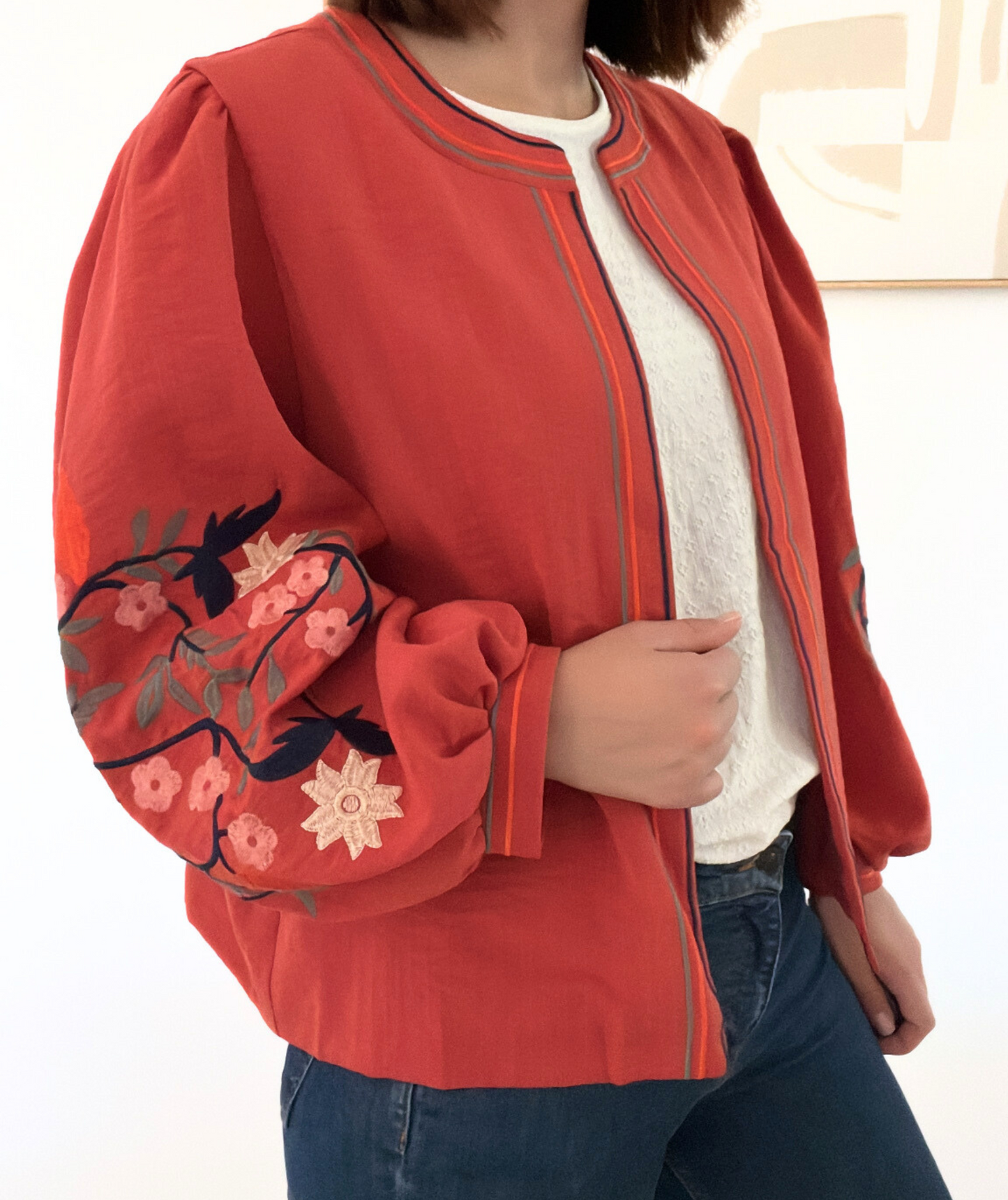 Zelva terracotta - Veste brodée