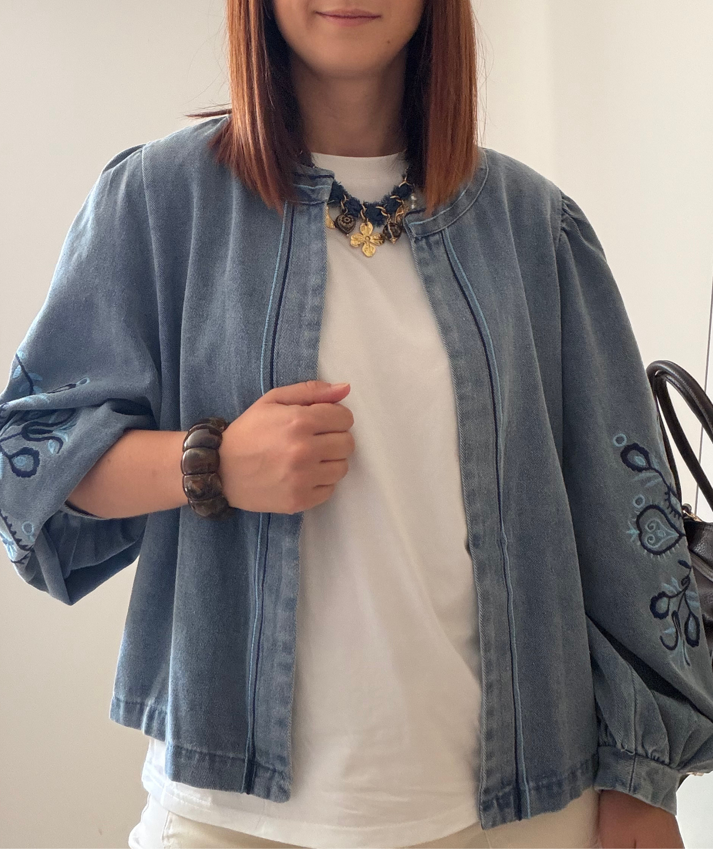 Thelma - Veste en jean brodée femme