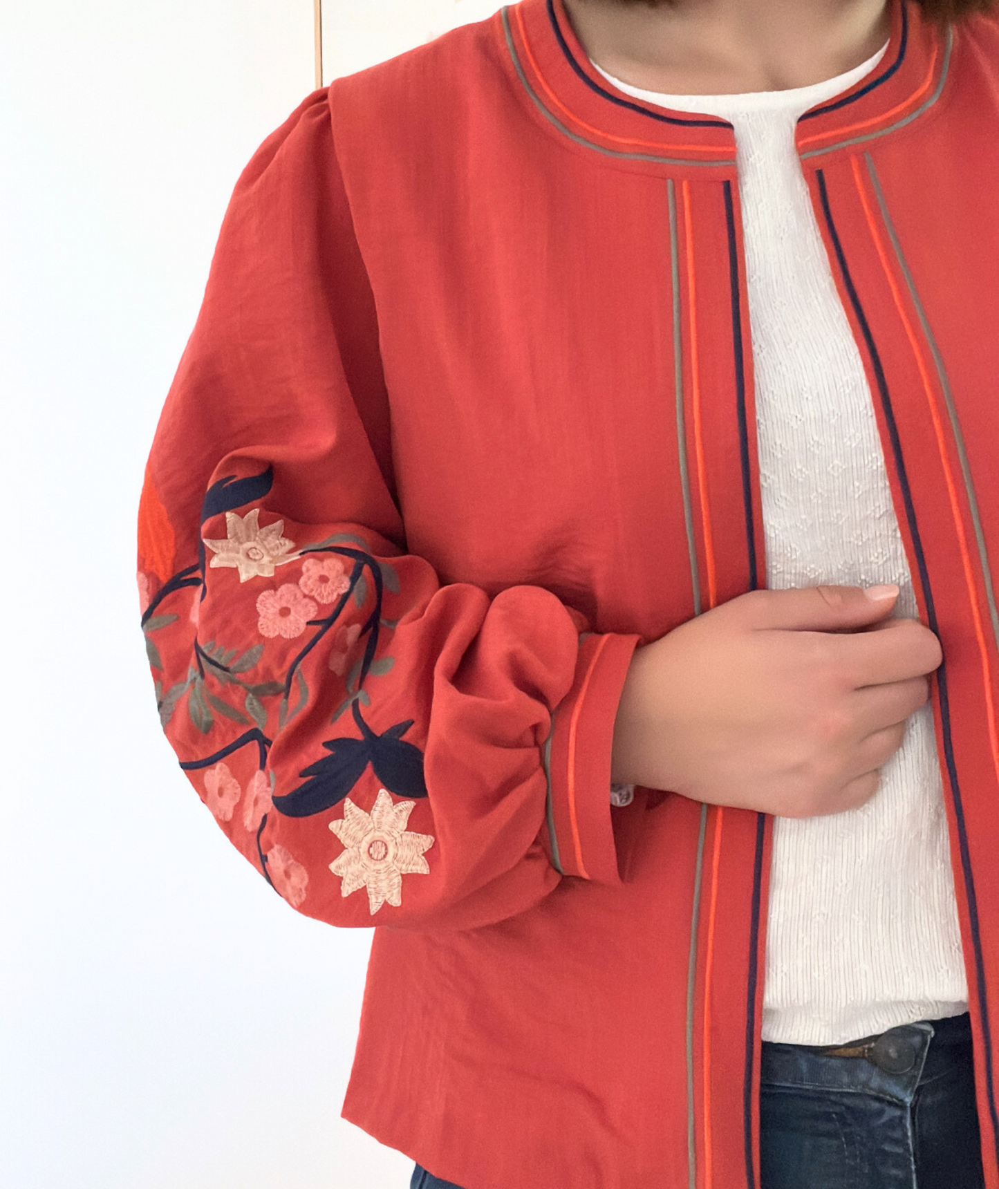 Zelva terracotta - Veste brodée