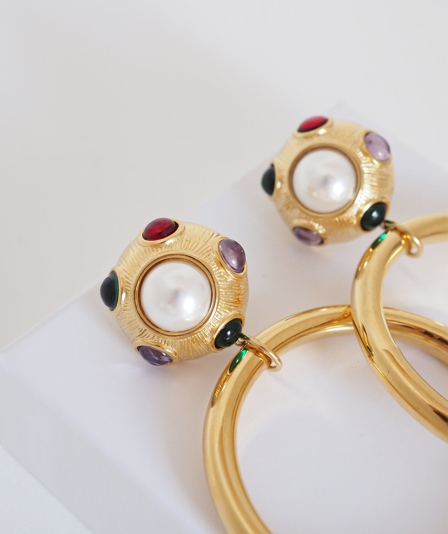 boucles d'oreilles originales en acier inoxydable dorées