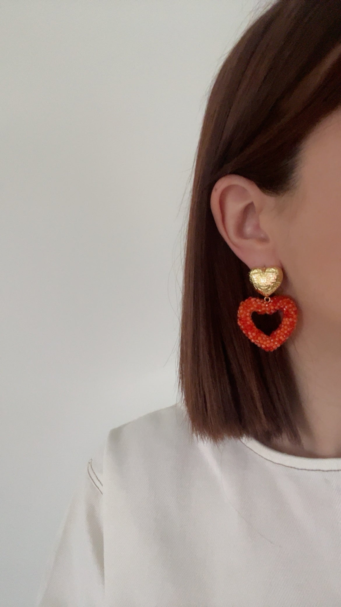 Lena oranges - Boucles d'oreilles coeur