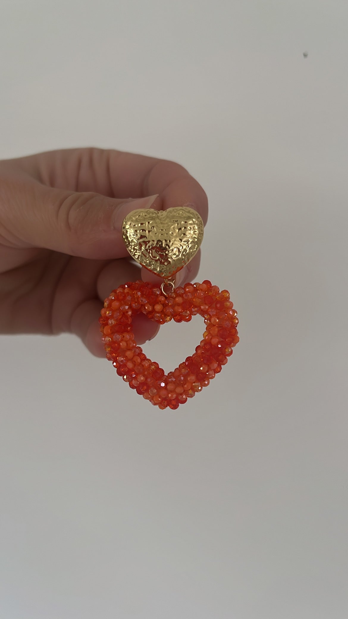 Lena oranges - Boucles d'oreilles coeur
