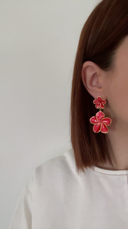 Nina fuchsia - Boucles d'oreilles pendantes