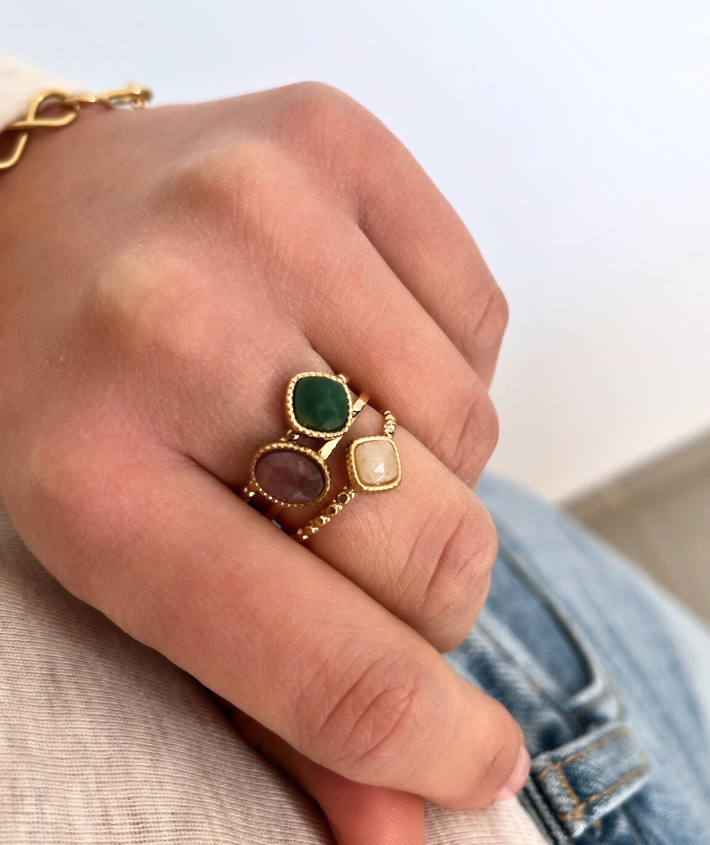 Sarah mauve - Bague trio