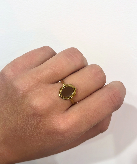 Cléora - Bague ajustable marron