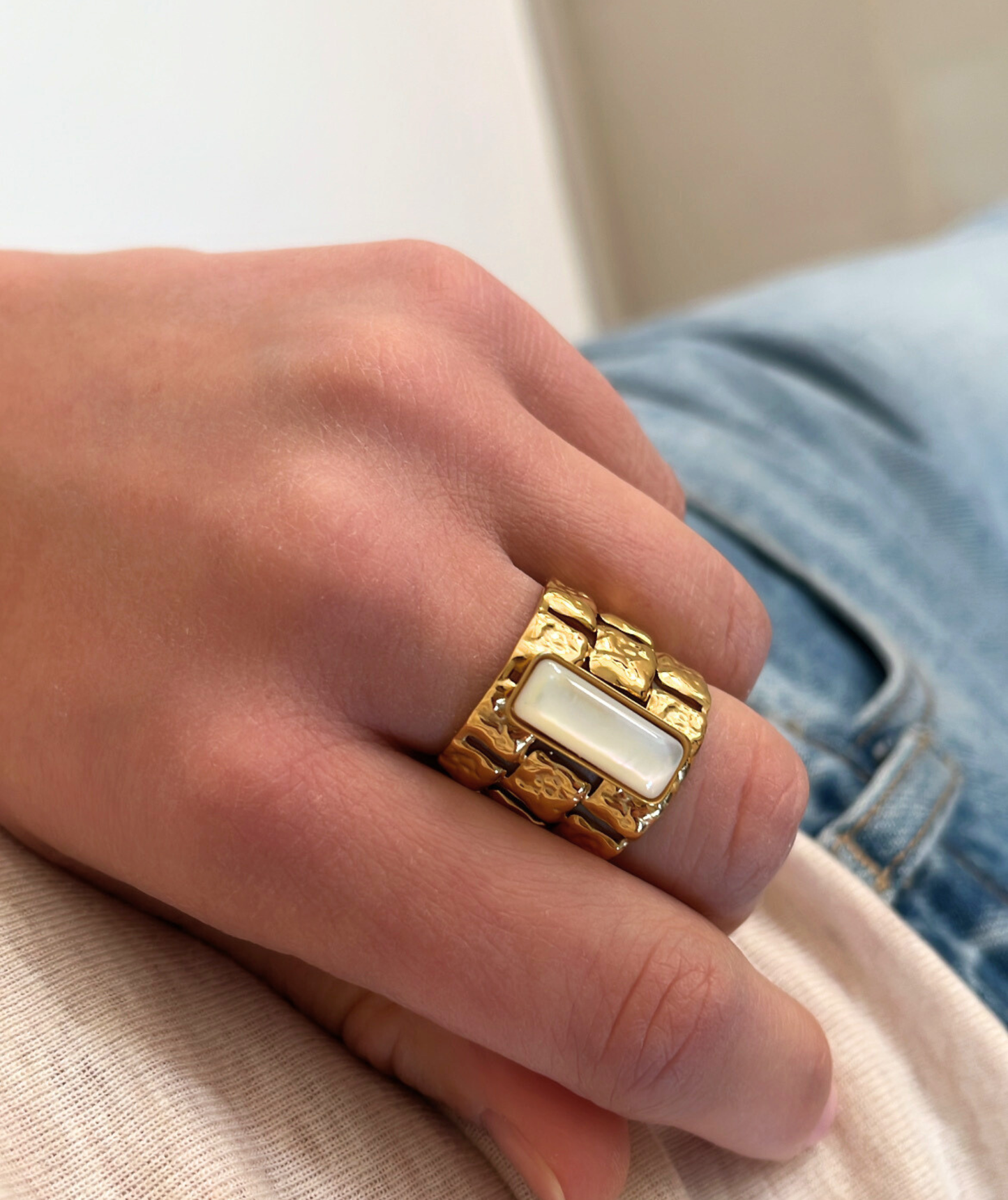 Ohiana - Bague large ajustable