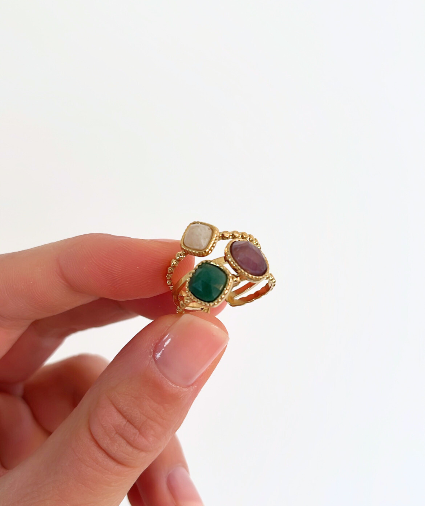 Sarah mauve - Bague trio