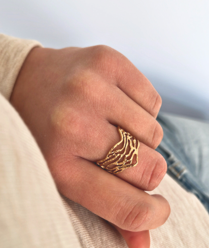 Monica - Bague multirangs martelés
