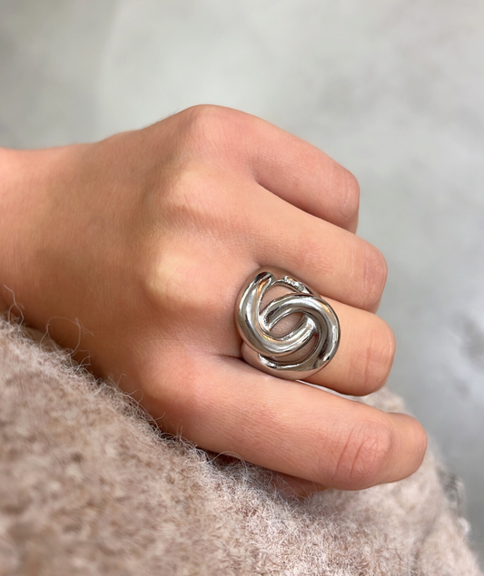Monica argentée -Bague croisée