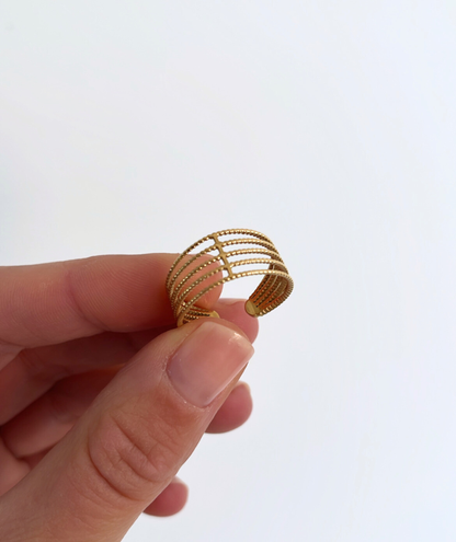 Chloé - Bague multirangs ajustable