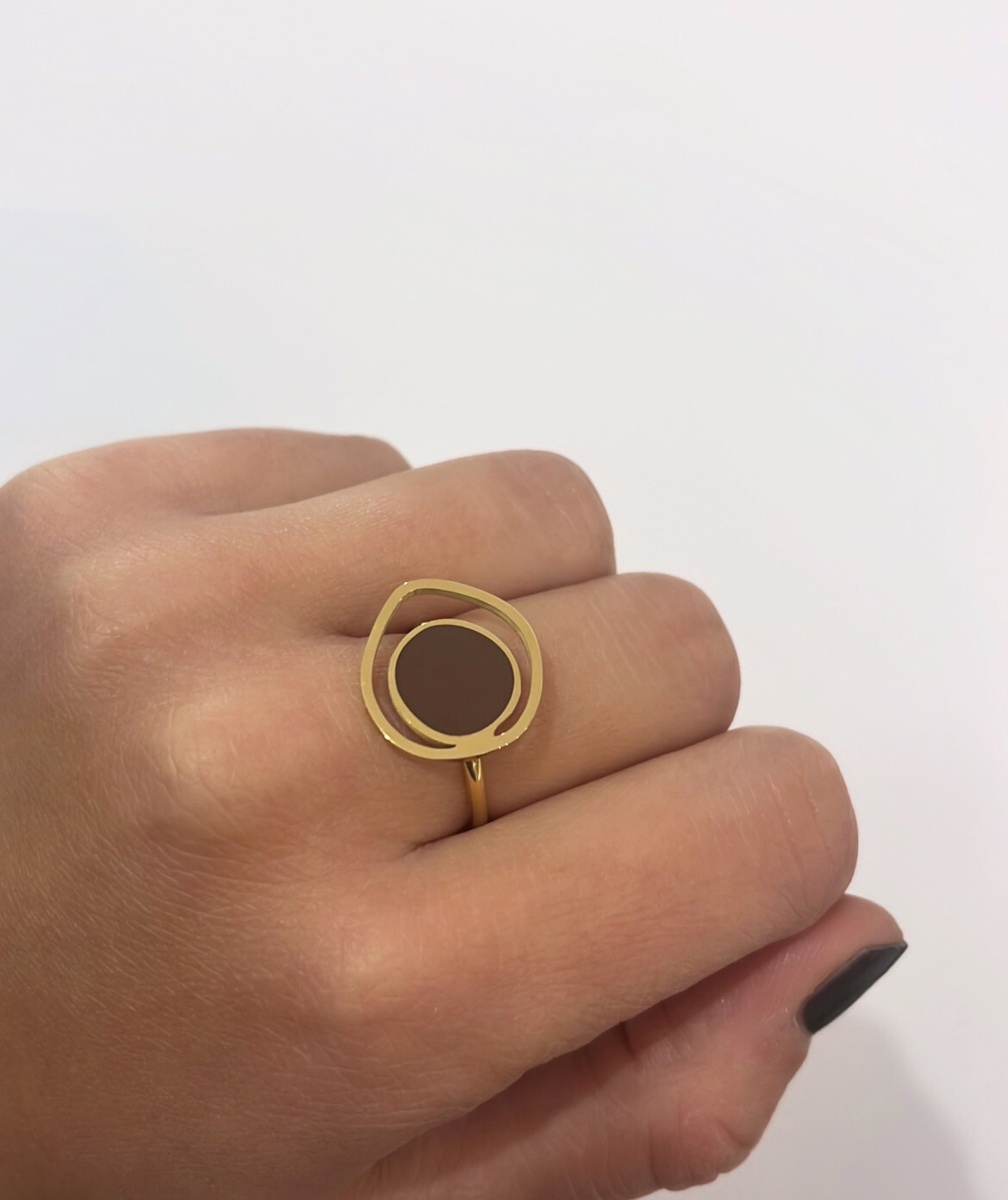 Iléa marron - Bague design asymétrique