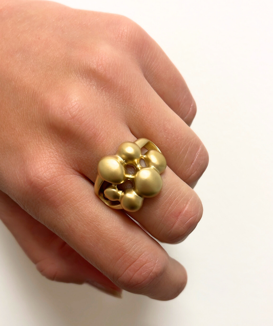 Meliora - Bague dorée effet mat bombé