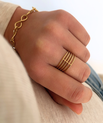 Chloé - Bague multirangs ajustable