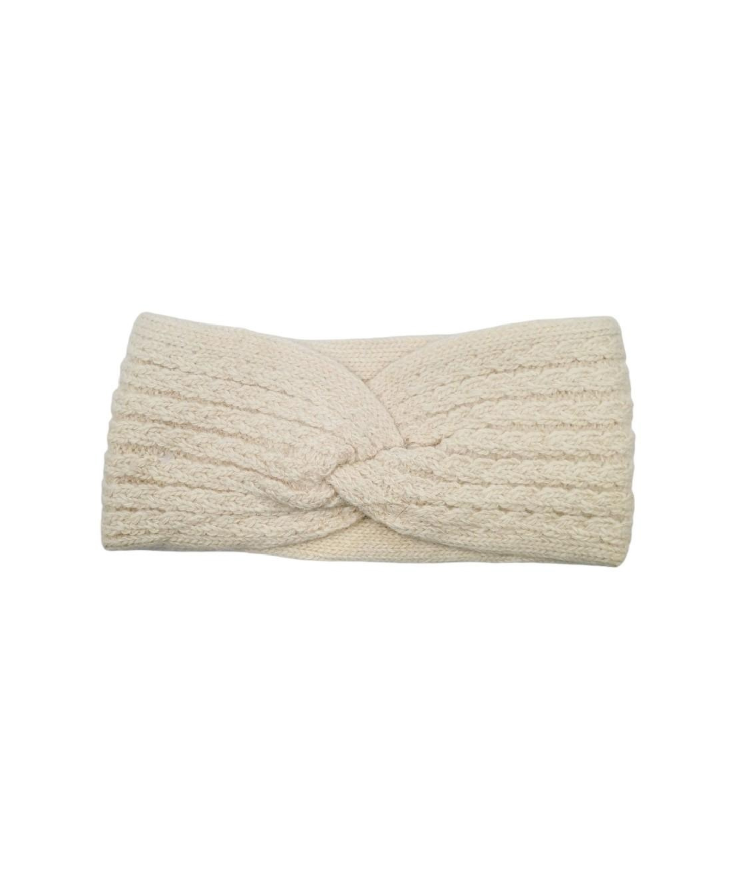 Bandeau croisé en maille beige