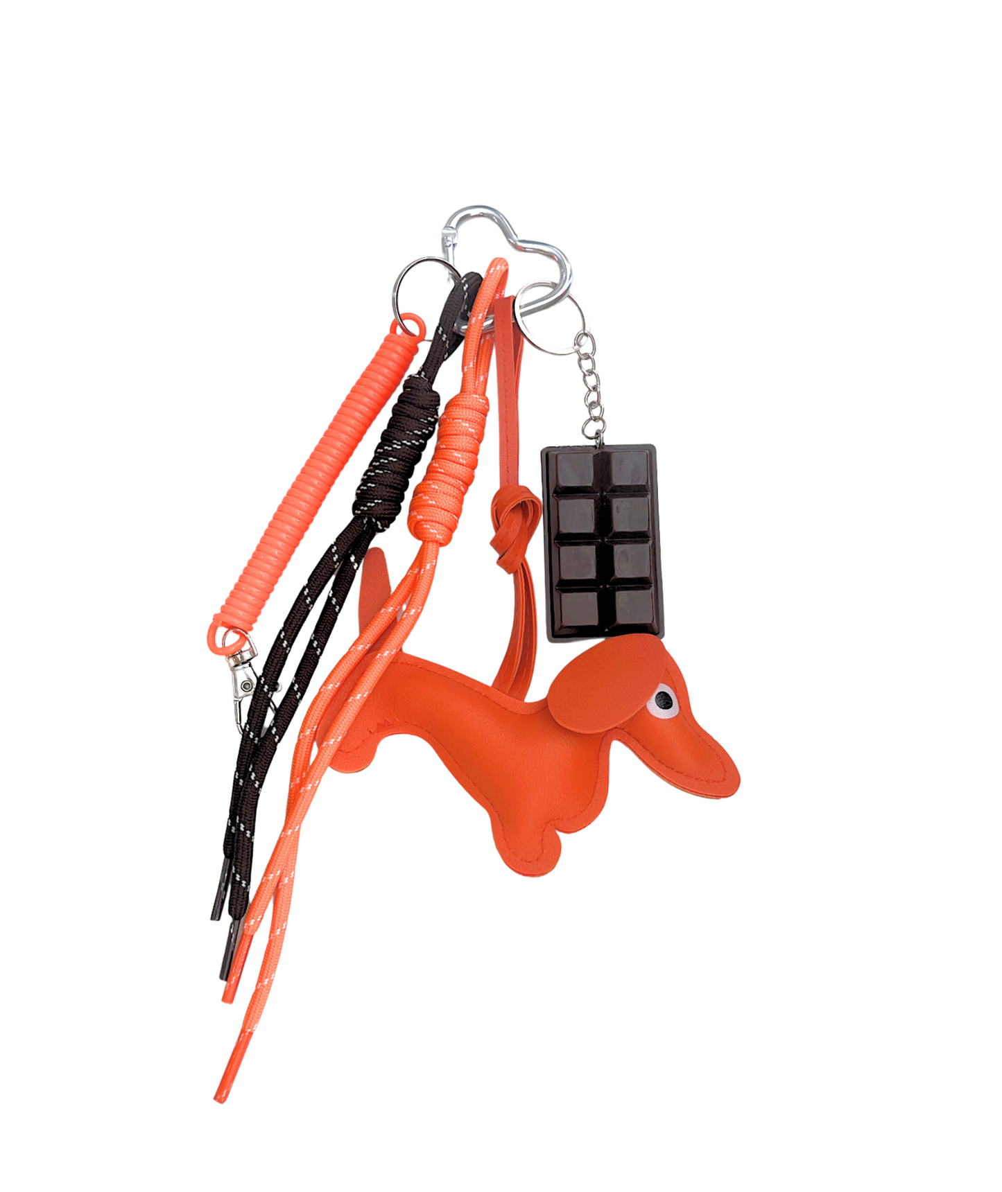 Bijou de sac Chien orange – Porte-bonheur vitaminé