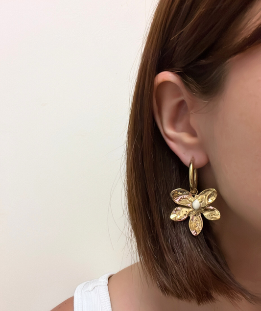 Capucine - Boucles d'oreilles créoles fleurs