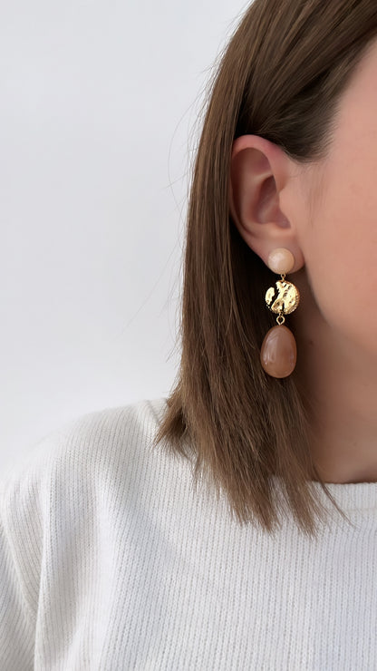 Boucles d'oreilles Perrine beiges