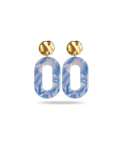 Amalia bleues - Boucles d'oreilles ovales