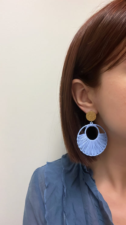 Isys - Boucles d'oreilles rondes raphia
