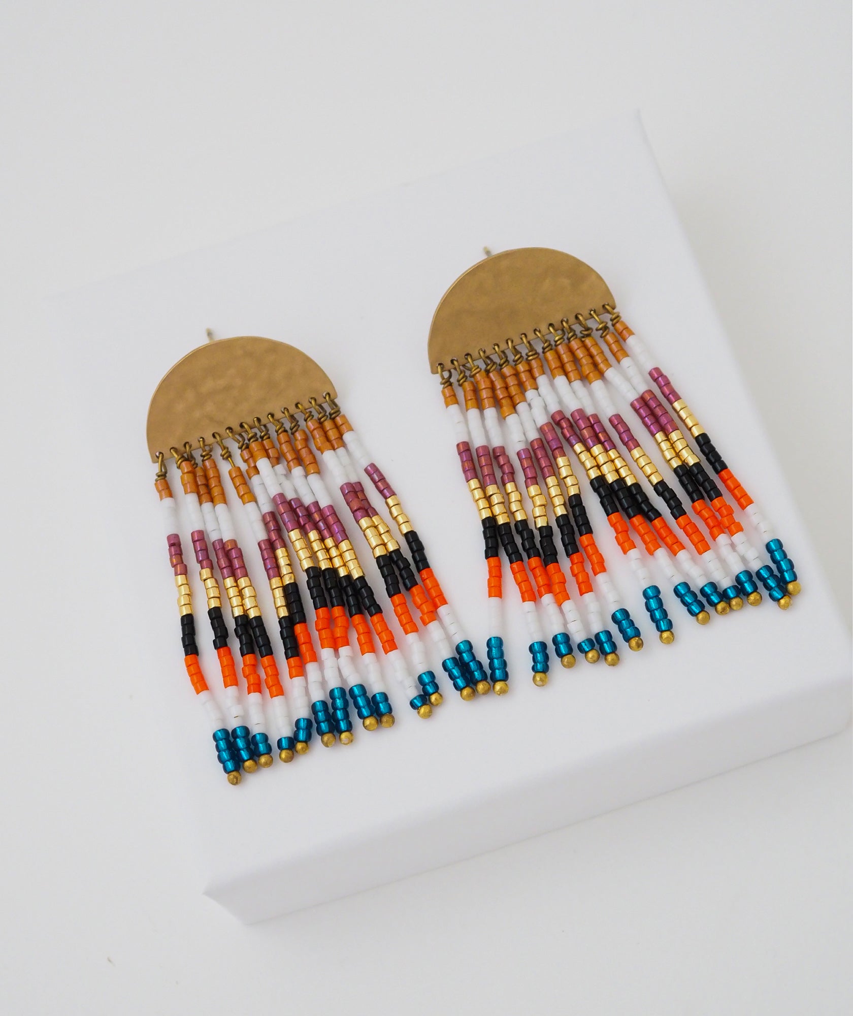 boucles d'oreilles bohème colorées