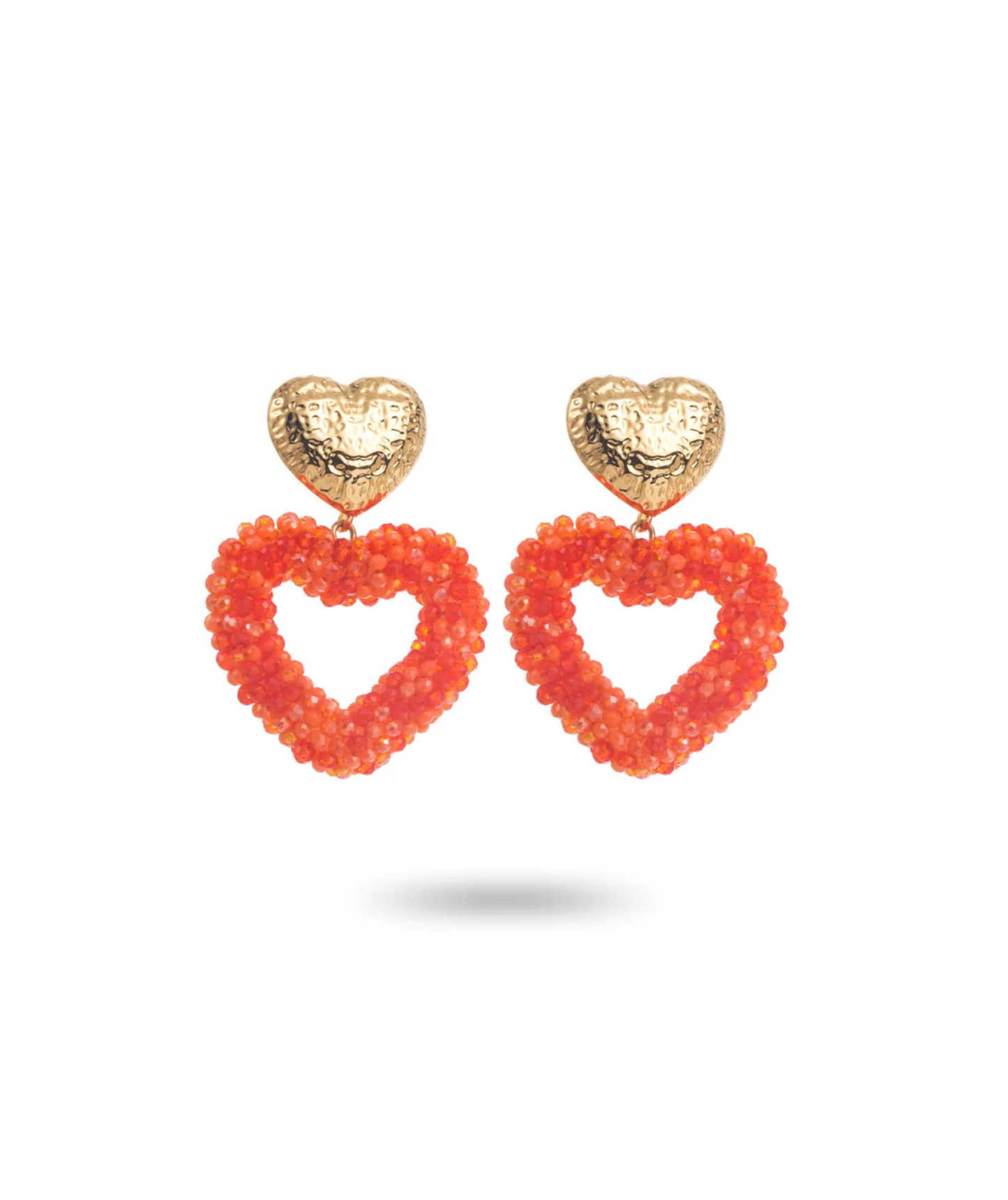 Lena oranges - Boucles d'oreilles coeur