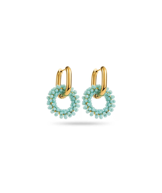 Joyce beiges - Boucles d'oreilles créoles